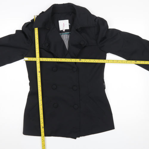 Jasper Conran Women's Black Pea Coat Style Jacket Size 10