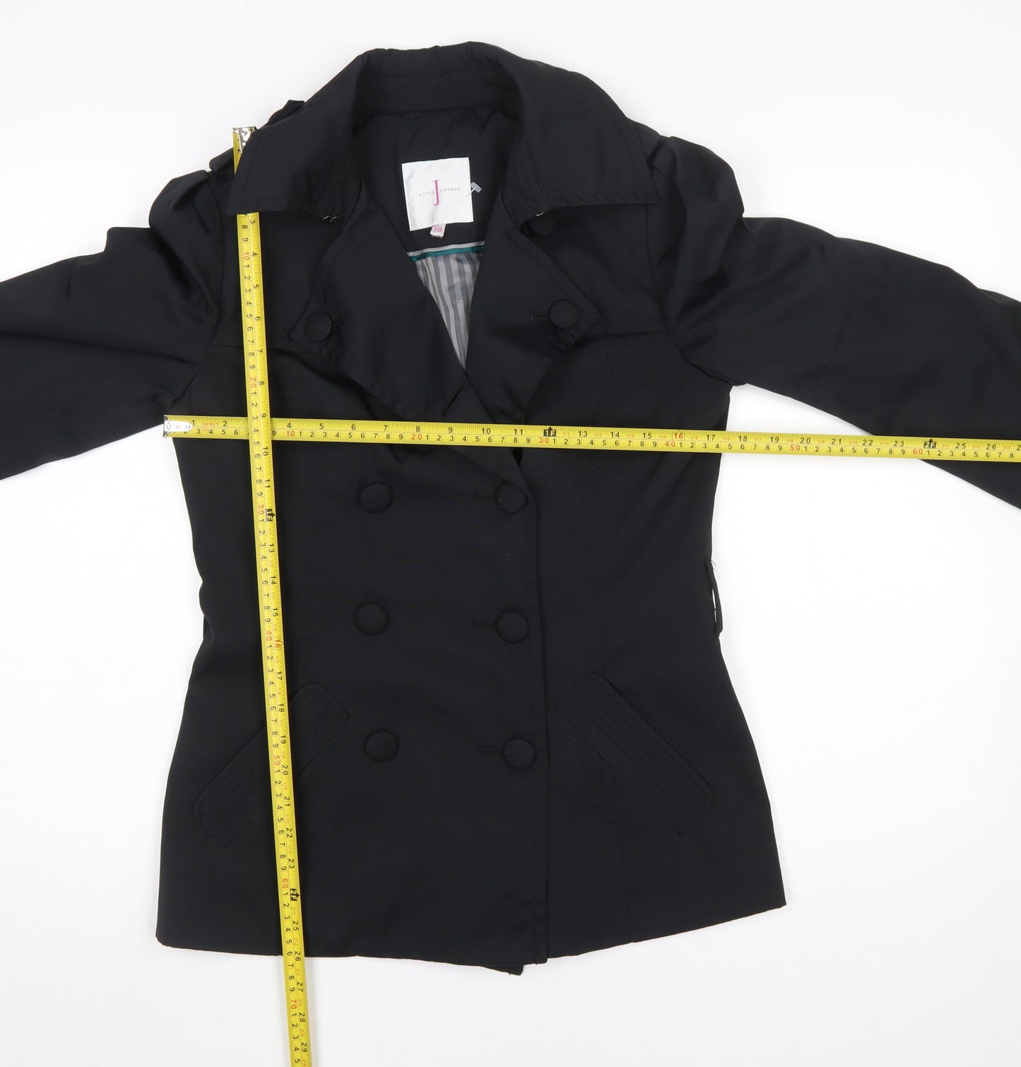 Jasper Conran Women's Black Pea Coat Style Jacket Size 10