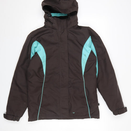 Parallel Women’s Brown Ski Jacket Size 8 Hooded Waterproof Winter Coat