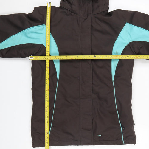 Parallel Women’s Brown Ski Jacket Size 8 Hooded Waterproof Winter Coat