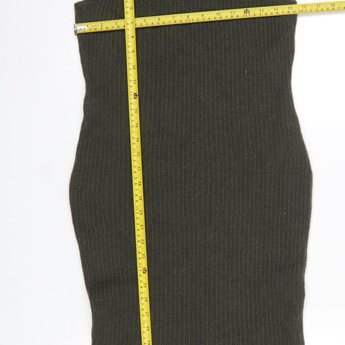 Paraphrase Women Green Wool Sleeveless Roll Neck Bodycon Dress Size 10