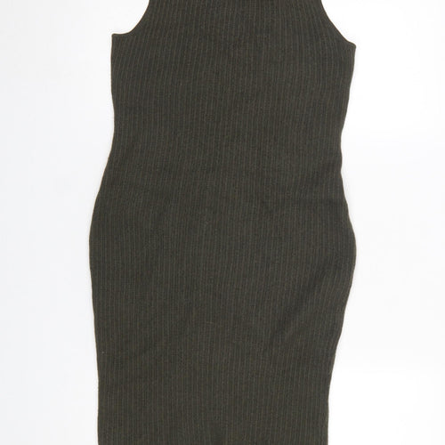 Paraphrase Women Green Wool Sleeveless Roll Neck Bodycon Dress Size 10