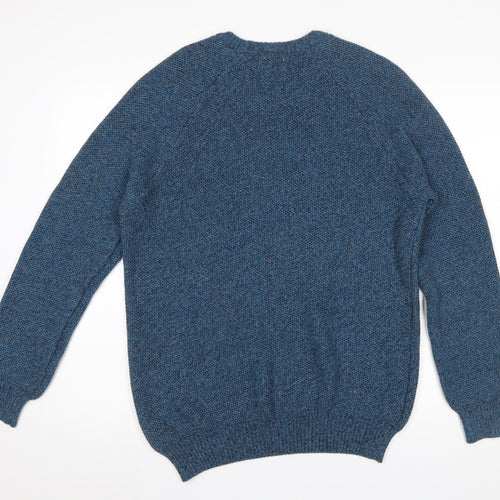 ACW85 Men’s Blue Cotton Knit Crew Neck Pullover Jumper Size L