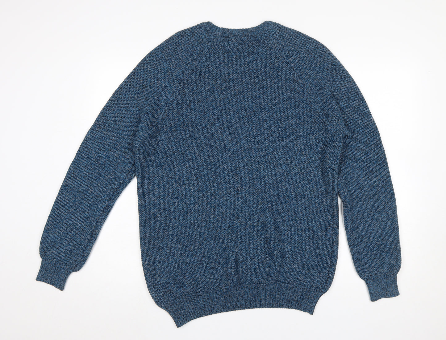 ACW85 Men’s Blue Cotton Knit Crew Neck Pullover Jumper Size L
