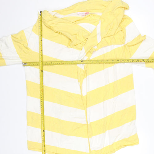 Michele Hope Women’s Yellow White Striped Cardigan Size 14