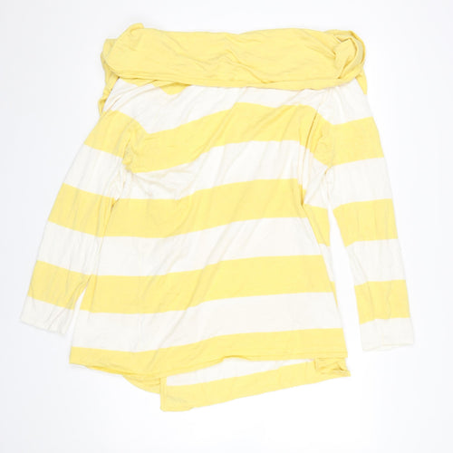 Michele Hope Women’s Yellow White Striped Cardigan Size 14