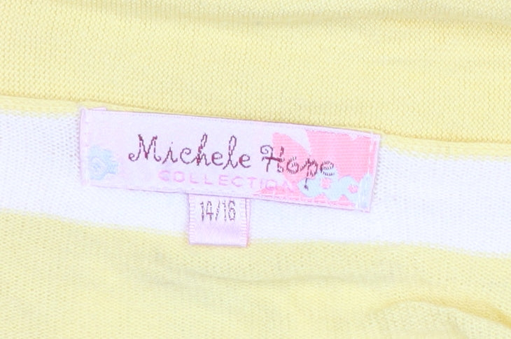 Michele Hope Women’s Yellow White Striped Cardigan Size 14