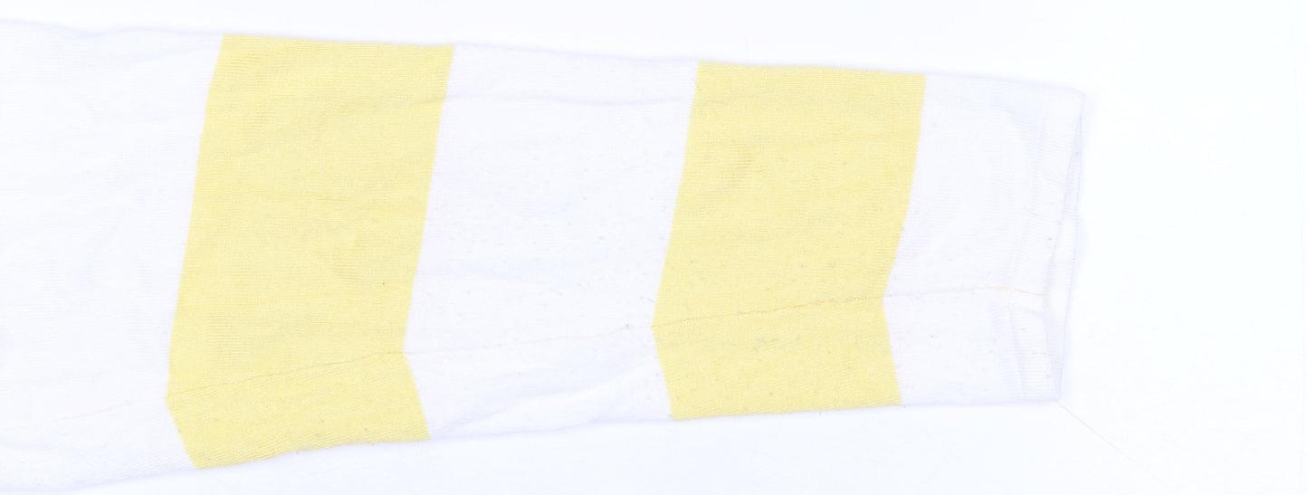 Michele Hope Women’s Yellow White Striped Cardigan Size 14