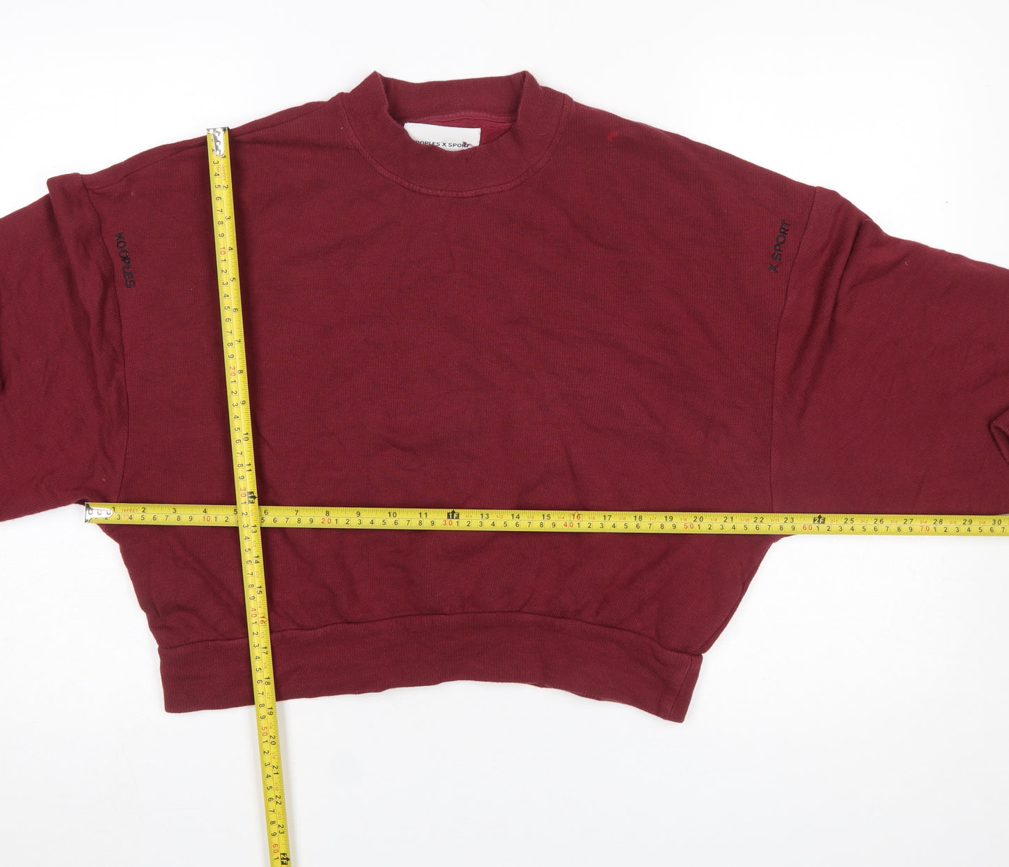 Kooples X Sport Women's Red Relaxed Fit Cotton Sweatshirt Size 2