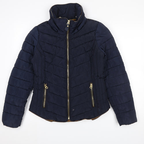 Joules Women’s Blue Size 12 Puffer Jacket Quilted Lightweight