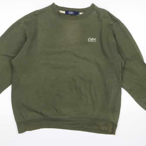 Cotton Traders Men’s Green Crew Neck Pullover Sweatshirt Size M