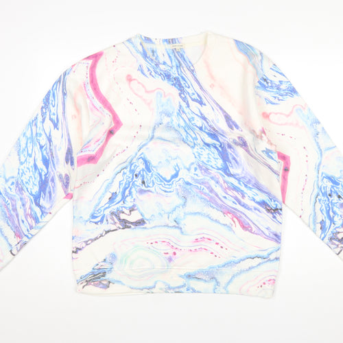 River Island Womens Multicoloured Marble Print Sweatshirt Size 12