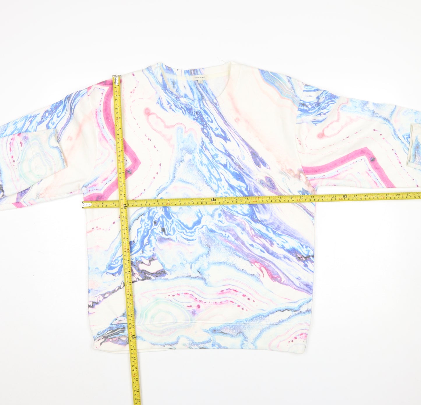 River Island Womens Multicoloured Marble Print Sweatshirt Size 12