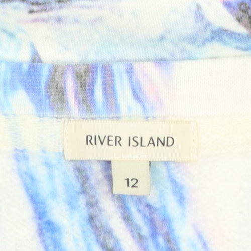 River Island Womens Multicoloured Marble Print Sweatshirt Size 12