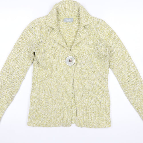 Wallis Women Beige Chunky-Knit Collared Cardigan Size 8