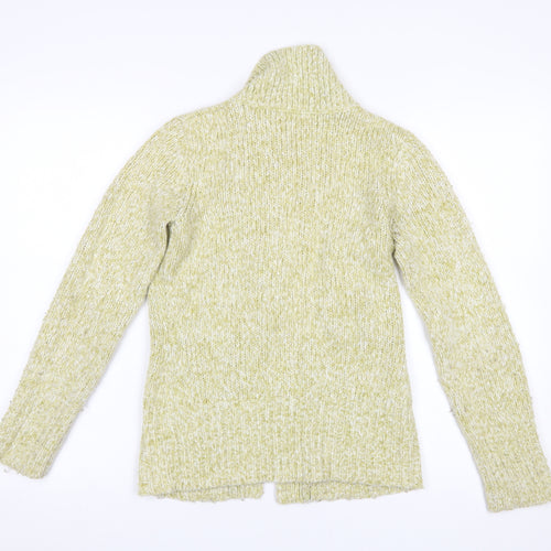 Wallis Women Beige Chunky-Knit Collared Cardigan Size 8