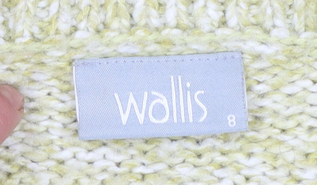 Wallis Women Beige Chunky-Knit Collared Cardigan Size 8