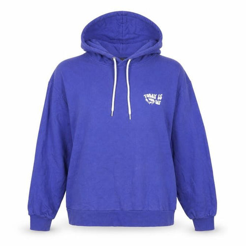 ASOS Women’s Blue Hoodie Size 8 Cotton Pullover with Graphic Print