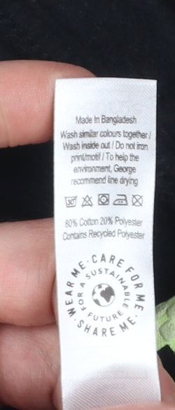 George Boys Black Skeleton Hooded One Piece Pyjamas 5-6 Years