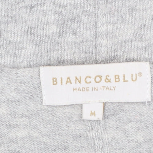 Bianco & Blu Women's Grey Wool Cashmere V-Neck Jumper Size M
