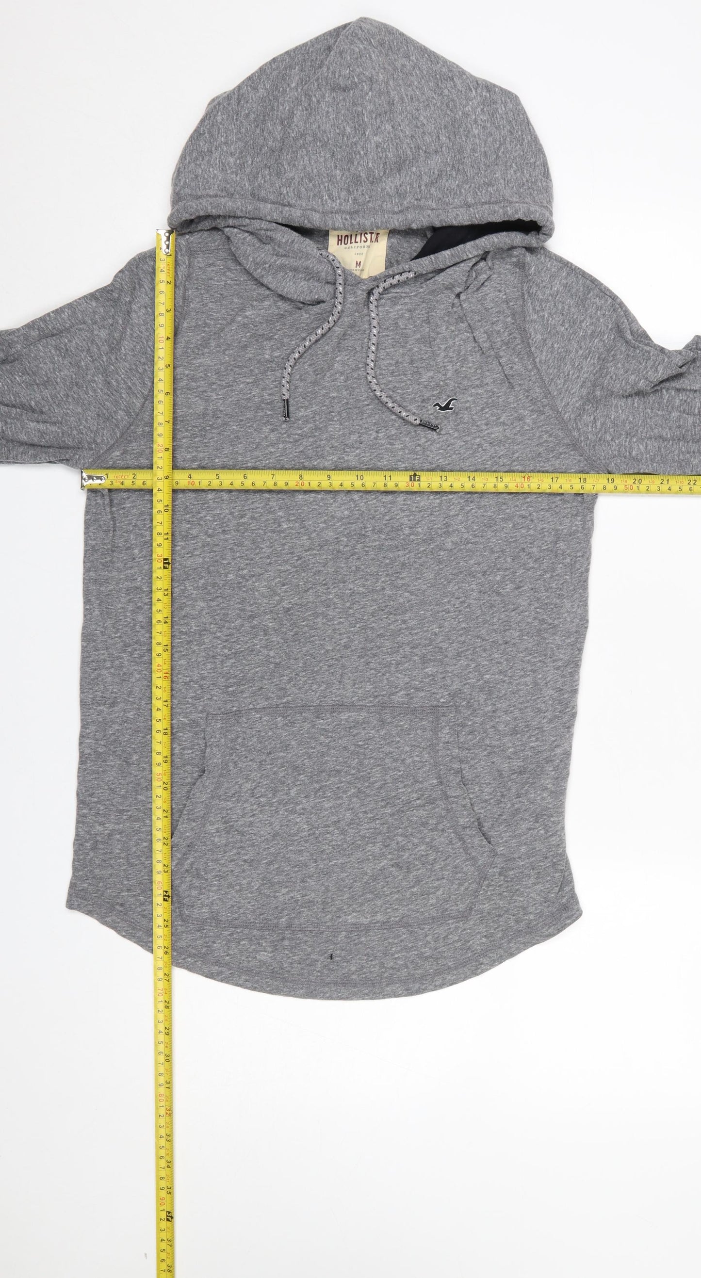Hollister Men’s Grey Pullover Hoodie Medium Regular Fit