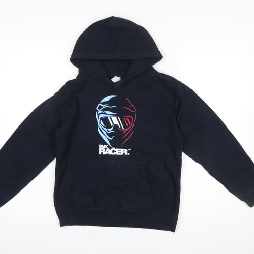 Just Hoods Boys Navy BMX Racer Pullover Hoodie Size L (9-11 Years)