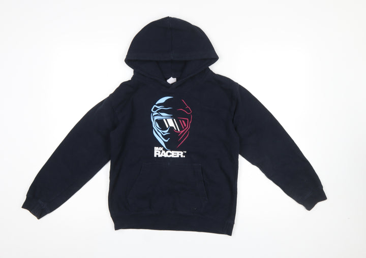 Just Hoods Boys Navy BMX Racer Pullover Hoodie Size L (9-11 Years)