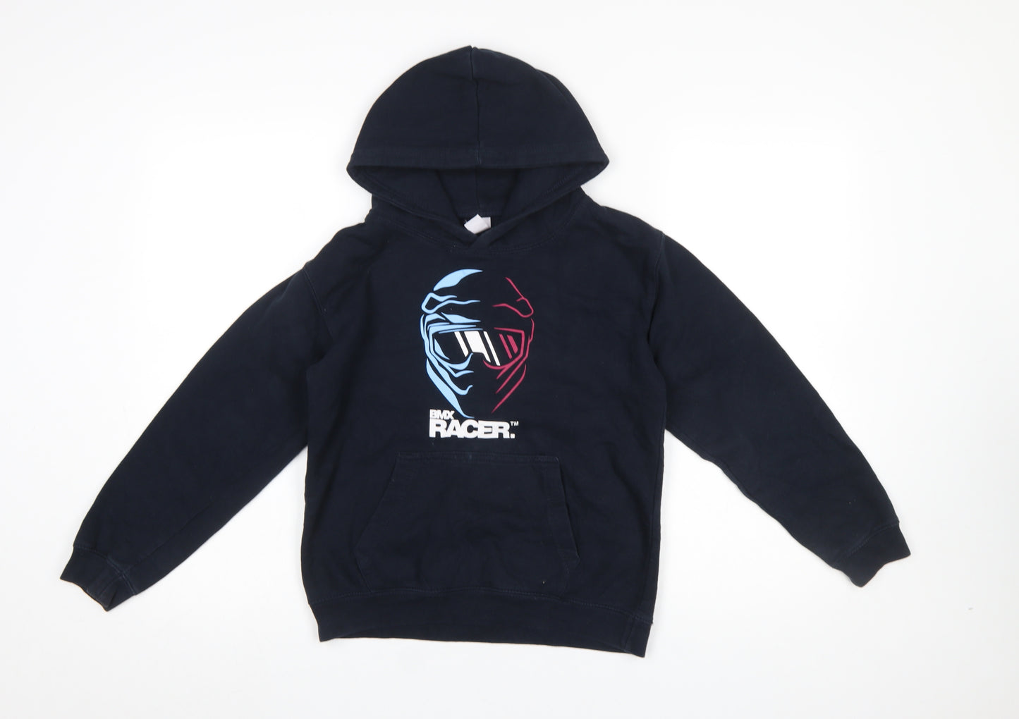 Just Hoods Boys Navy BMX Racer Pullover Hoodie Size L (9-11 Years)