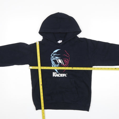 Just Hoods Boys Navy BMX Racer Pullover Hoodie Size L (9-11 Years)