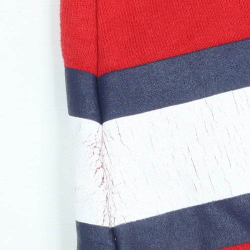 Superdry Women's Red Pullover Hoodie Small Varsity Graphic Sportswear