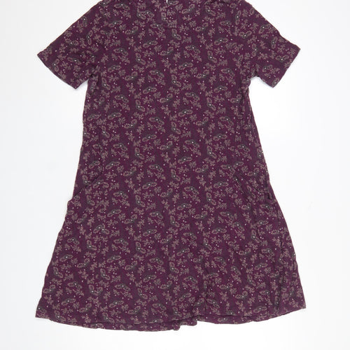 FatFace Women's Purple Paisley Cotton Modal Shift Dress Size 12