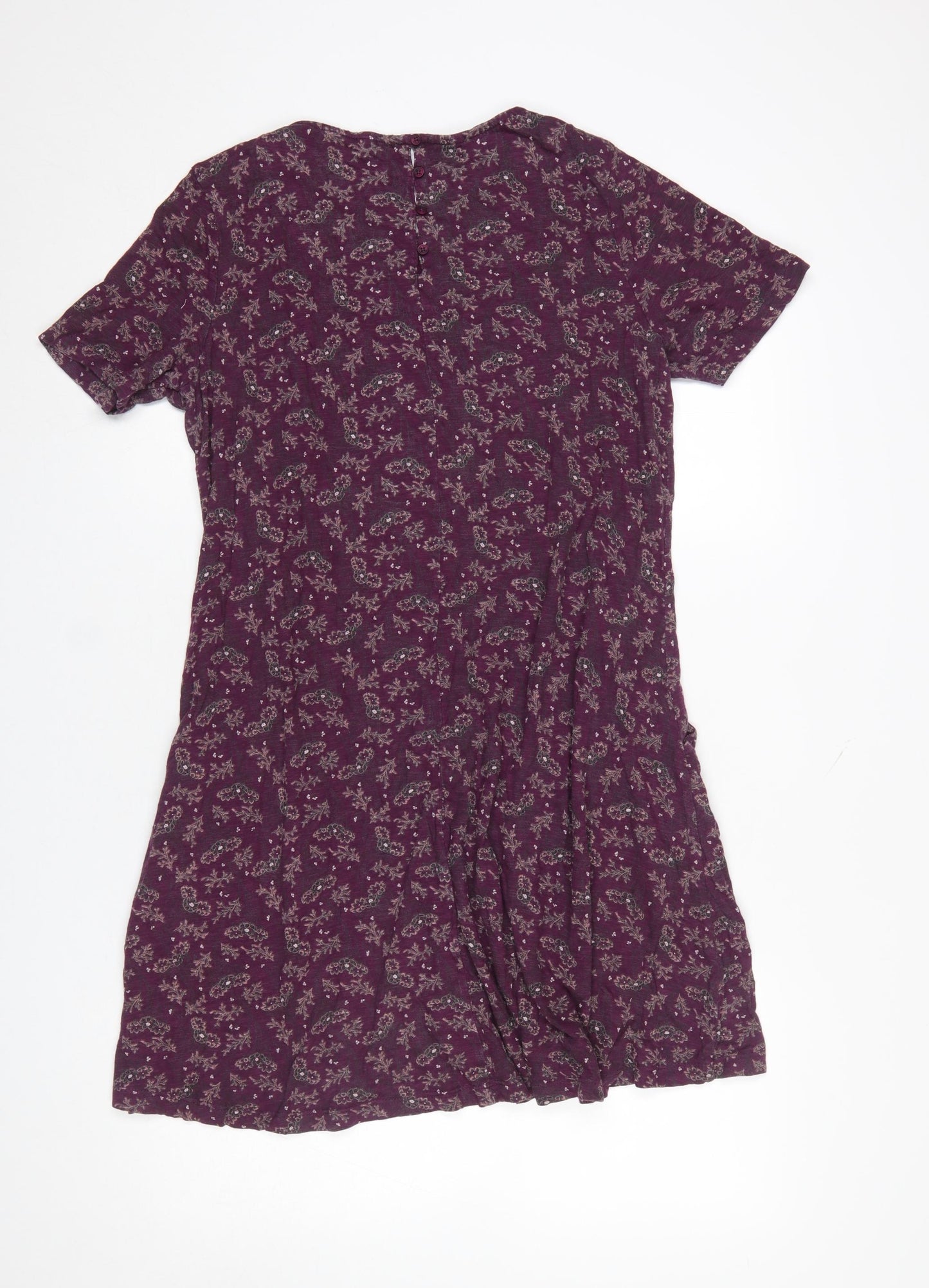 FatFace Women's Purple Paisley Cotton Modal Shift Dress Size 12