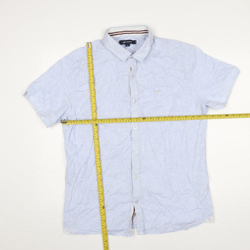 Kangol Men's Blue XL Button-Up Short Sleeve Casual Shirt