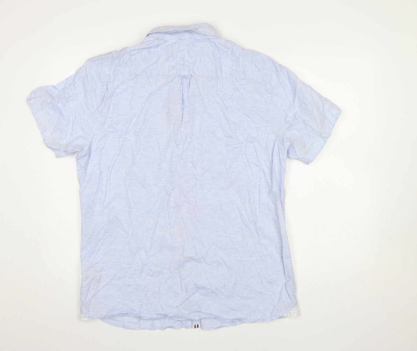 Kangol Men's Blue XL Button-Up Short Sleeve Casual Shirt