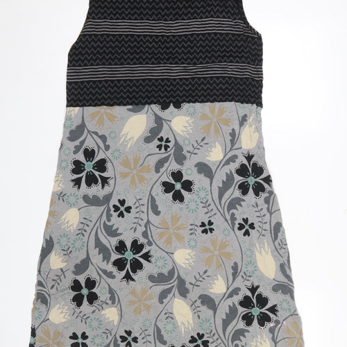 Gudrun Sjödén Women Grey Floral Knee Length Shift Dress L