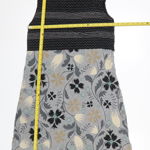 Gudrun Sjödén Women Grey Floral Knee Length Shift Dress L