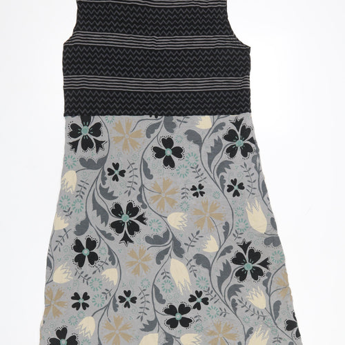 Gudrun Sjödén Women Grey Floral Knee Length Shift Dress L