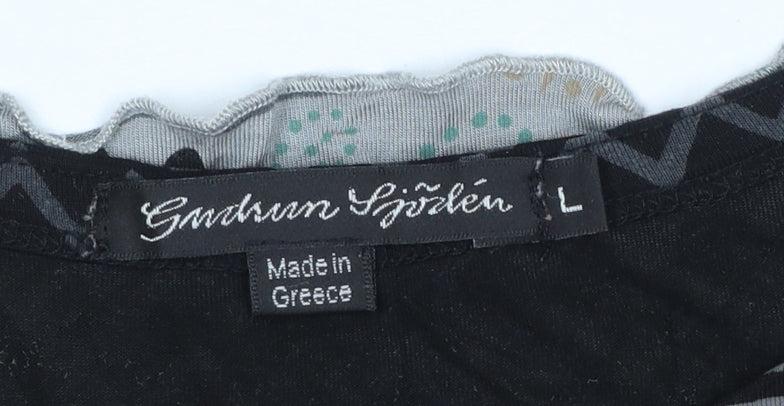 Gudrun Sjödén Women Grey Floral Knee Length Shift Dress L