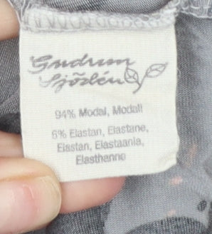 Gudrun Sjödén Women Grey Floral Knee Length Shift Dress L