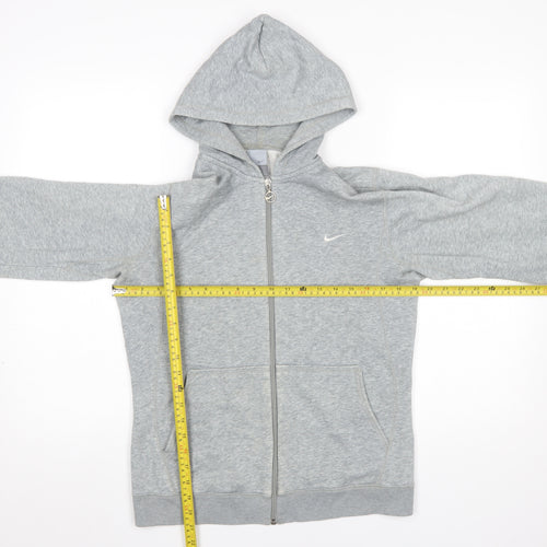 Nike Boys Grey Full Zip Hoodie L 12-13 Years Cotton Blend Sportswear