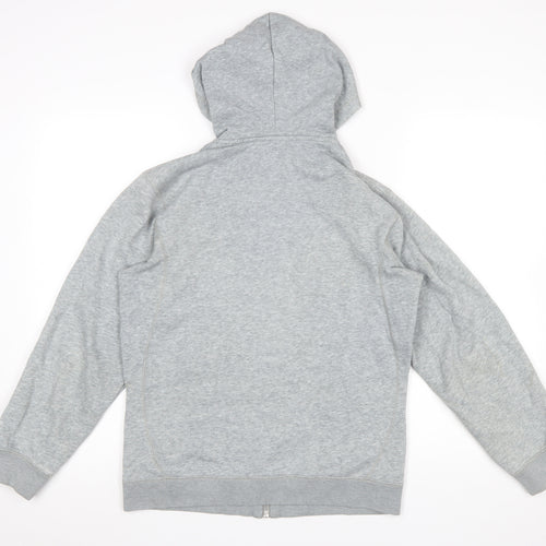 Nike Boys Grey Full Zip Hoodie L 12-13 Years Cotton Blend Sportswear