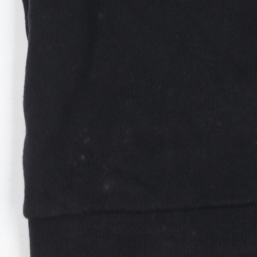 Adidas Mens Black Large Crew Neck Pullover Sweatshirt with White Trim