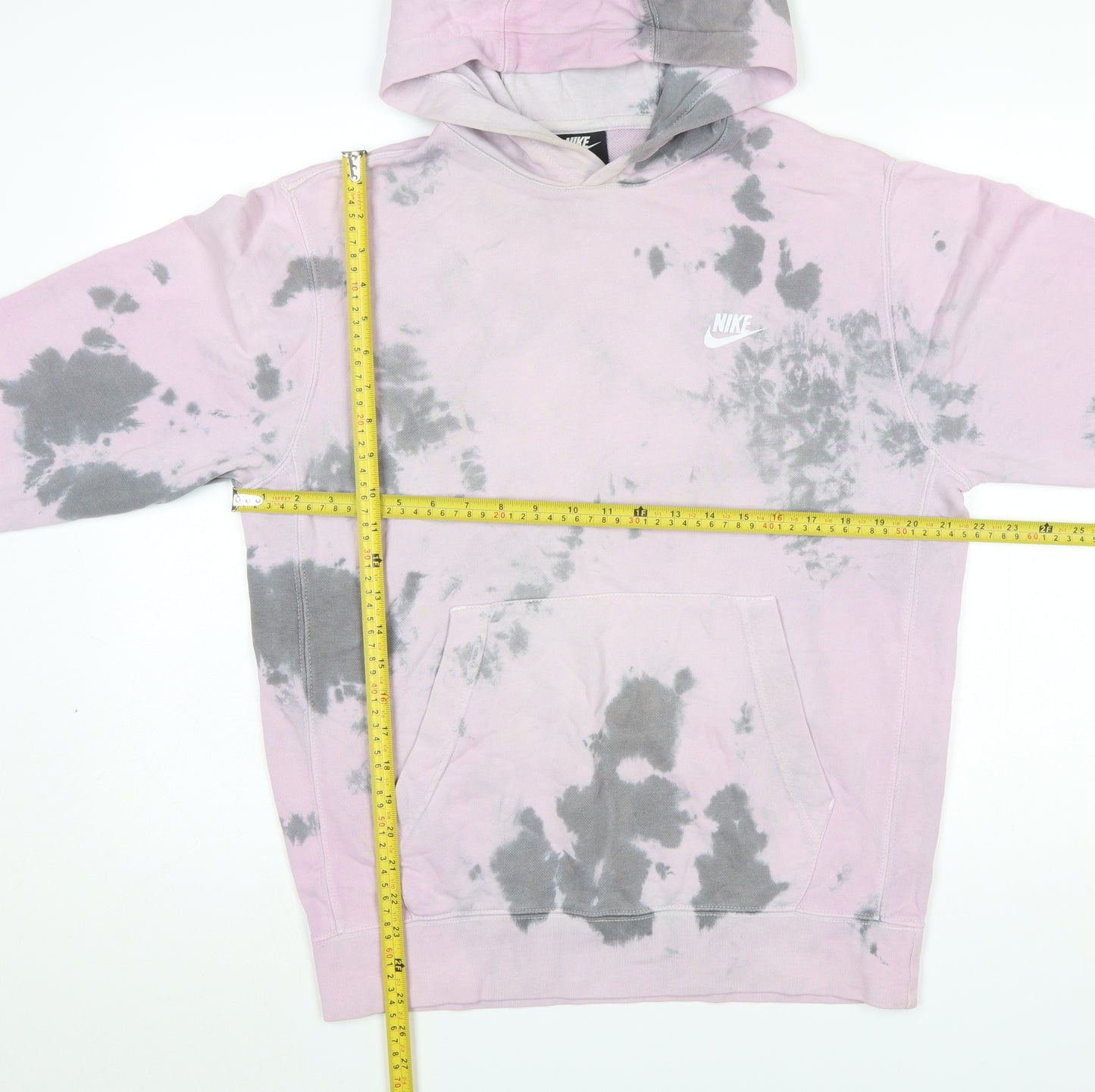 Nike Womens Pink Tie-Dye Pullover Hoodie Size S Cotton Blend