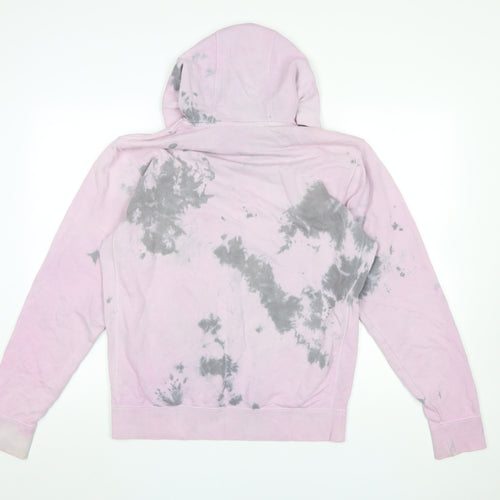 Nike Womens Pink Tie-Dye Pullover Hoodie Size S Cotton Blend