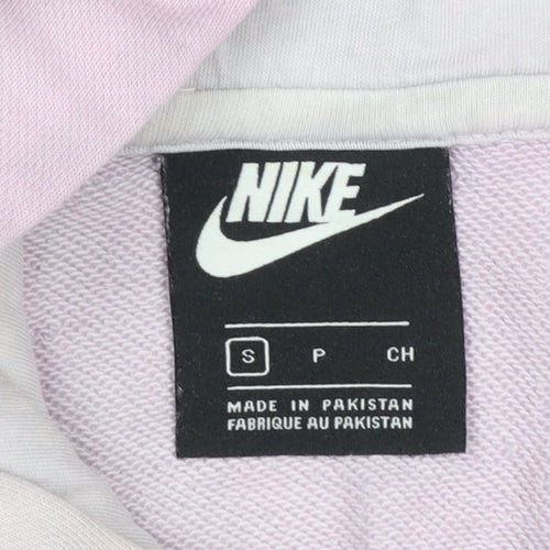 Nike Womens Pink Tie-Dye Pullover Hoodie Size S Cotton Blend
