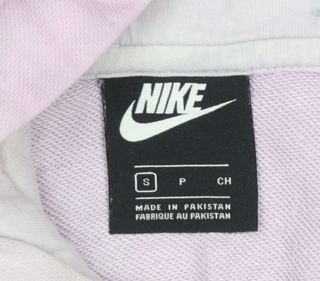 Nike Womens Pink Tie-Dye Pullover Hoodie Size S Cotton Blend