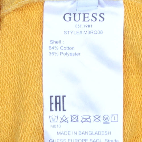Guess Men's Yellow Slim Fit Logo Sweatshirt L