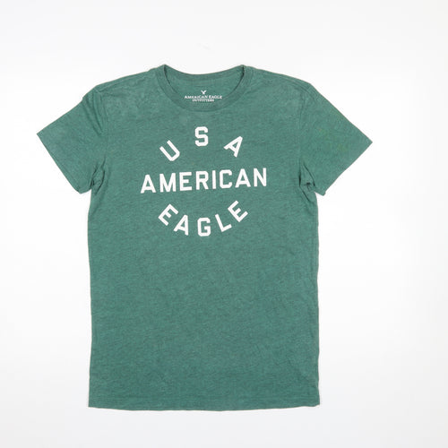 American Eagle Outfitters Men's Green USA Graphic T-Shirt XS
