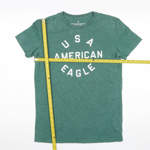 American Eagle Outfitters Men's Green USA Graphic T-Shirt XS