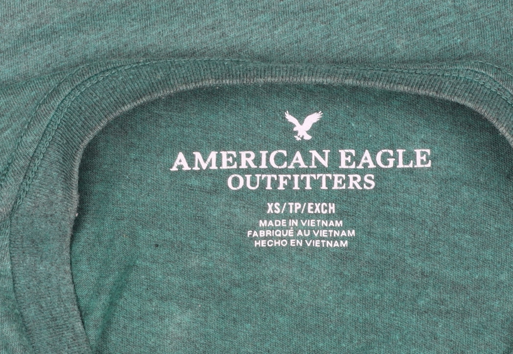 American Eagle Outfitters Men's Green USA Graphic T-Shirt XS
